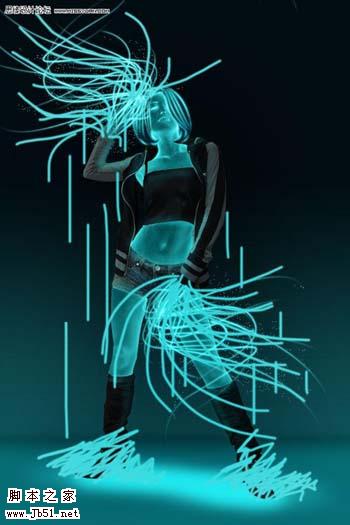 Photoshop 通透荧光人物效果