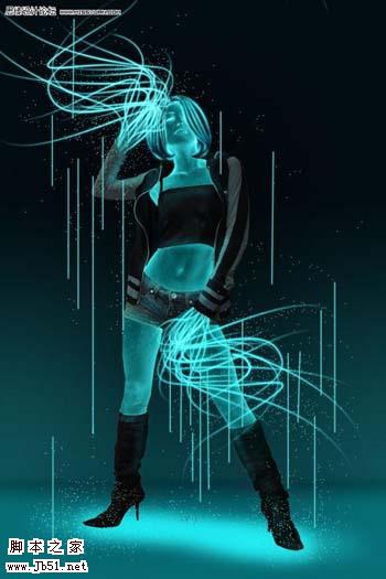 Photoshop 通透荧光人物效果