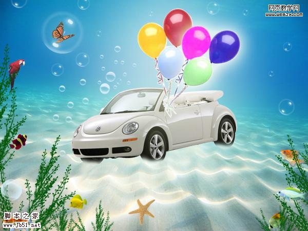 photoshop 合成另类的梦幻海底世界