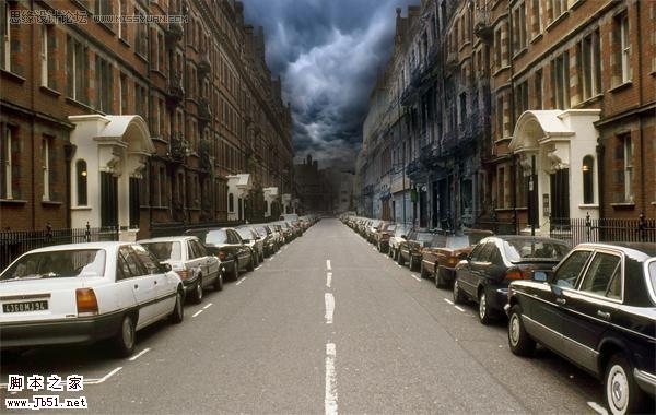 photoshop 经典合成城市里暴涨的洪水