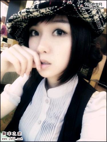 美图秀秀打造彩色眼影时尚彩妆美女-脚本之家