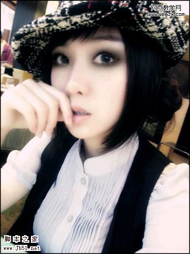 美图秀秀打造彩色眼影时尚彩妆美女-脚本之家