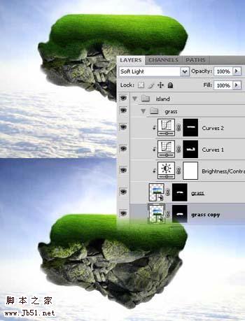 photoshop 经典合成梦幻天空漂浮的小岛