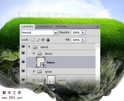 photoshop 经典合成梦幻天空漂浮的小岛