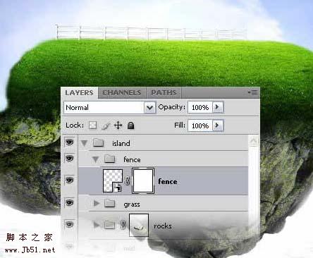 photoshop 经典合成梦幻天空漂浮的小岛