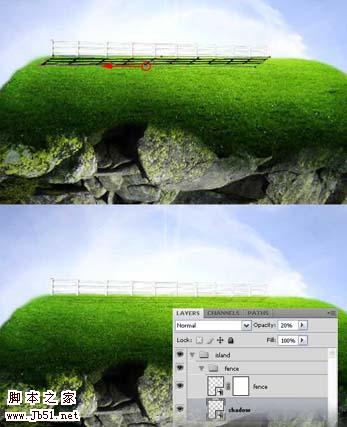 photoshop 经典合成梦幻天空漂浮的小岛