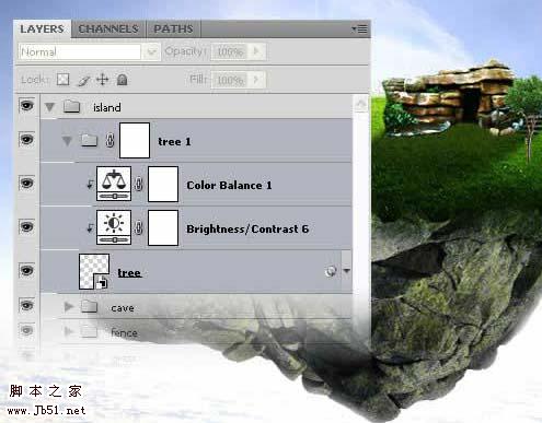 photoshop 经典合成梦幻天空漂浮的小岛