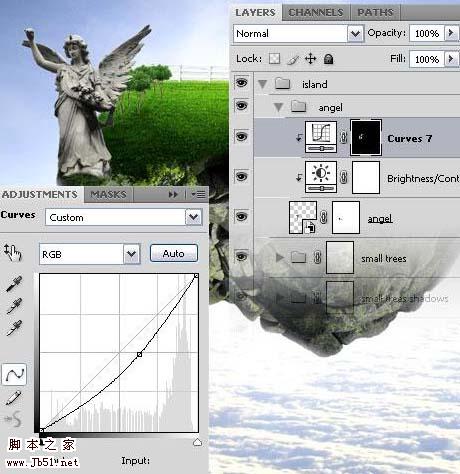 photoshop 经典合成梦幻天空漂浮的小岛