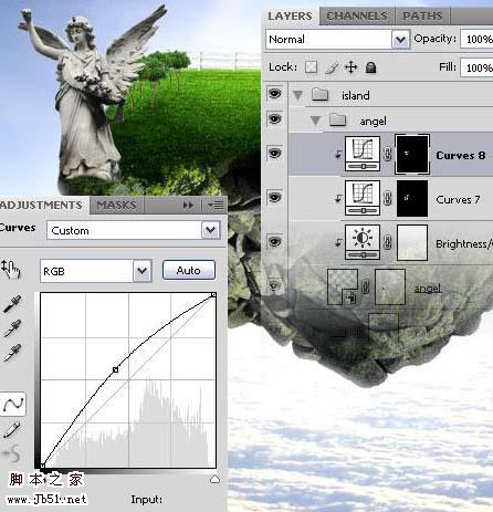 photoshop 经典合成梦幻天空漂浮的小岛