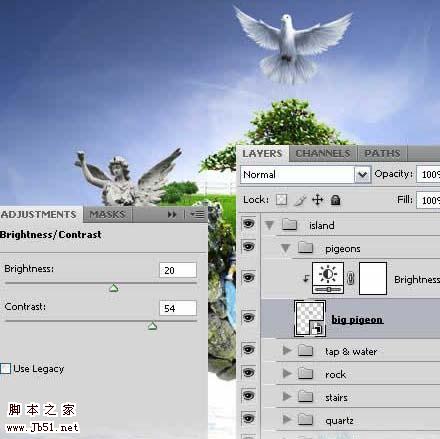 photoshop 经典合成梦幻天空漂浮的小岛