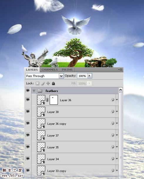 photoshop 经典合成梦幻天空漂浮的小岛