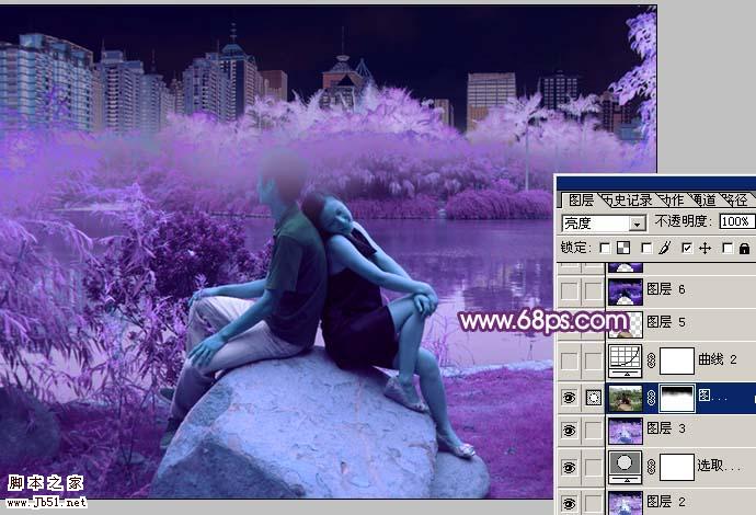 Photoshop 梦幻的紫色爱情世界