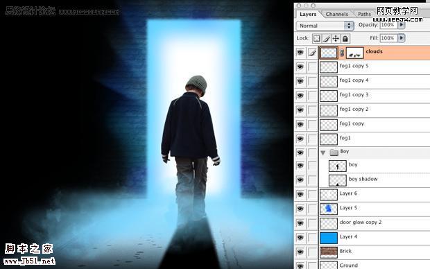 photoshp 经典合成走向光明的男孩