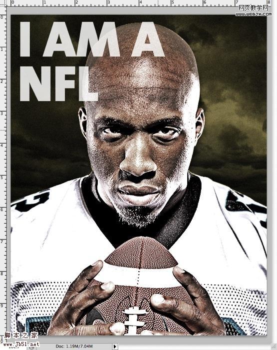 Photoshop 美式橄榄球杂志广告