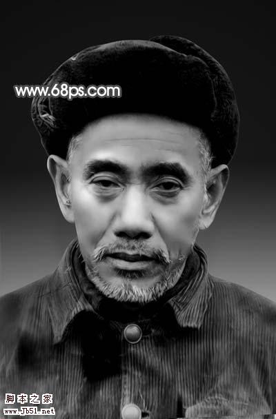 Photoshop 修复黑白的人物老照片