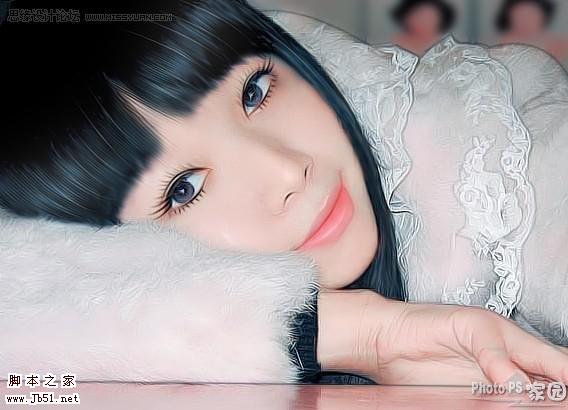 Photoshop 打造可爱的美女转手绘效果