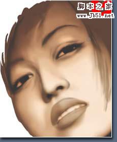 photoshop 鼠绘个性美女头像