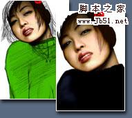 photoshop 鼠绘个性美女头像