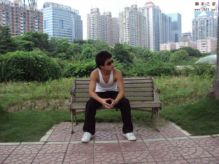 Photoshop 帅哥照片个性的暗黄色