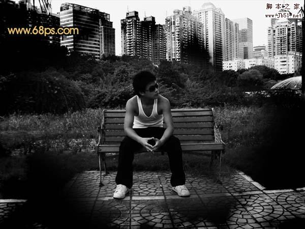 Photoshop 帅哥照片个性的暗黄色