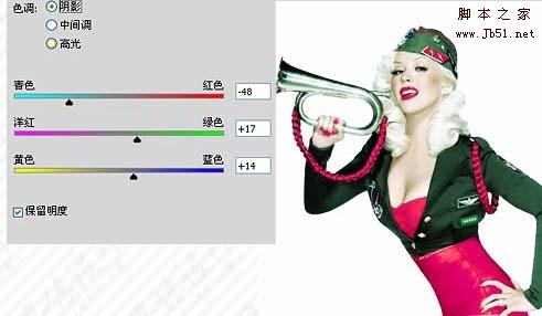 Photoshop 欧美流行的蓝红色人物照片