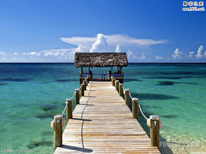 Photoshop 打造漂亮的暗调黄绿色海景图片