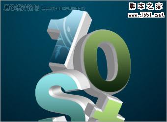 AI与photoshop结合制作超酷的花纹3D字效果