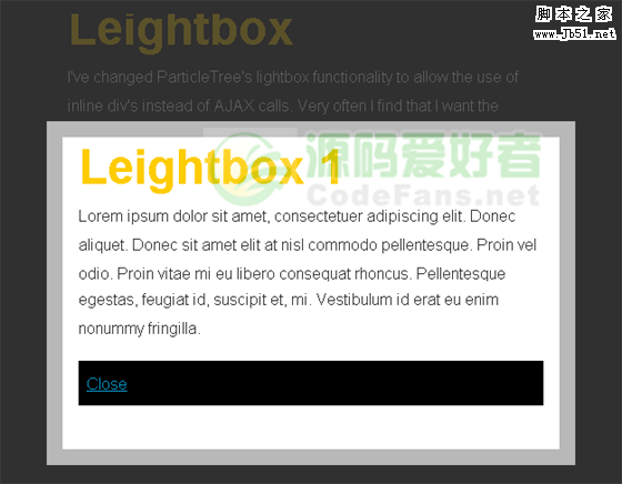 leightbox Prototype 简洁弹出层插件