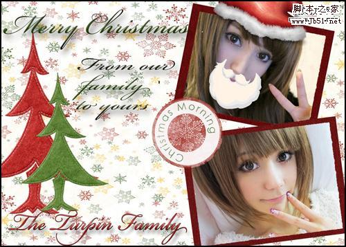 圣诞个性大头照贺卡自己做 不用PS我也行