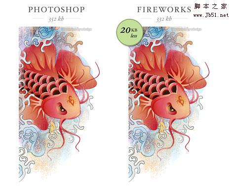 关于Fireworks 和Photoshop两者之间比较(图片优化的比较)”