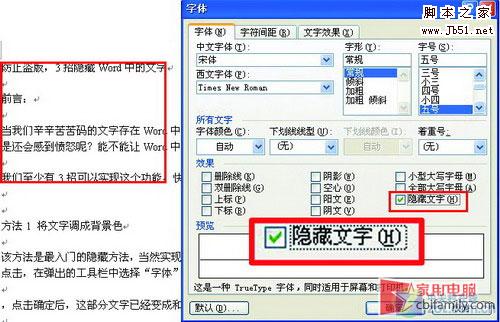 三招巧隐藏Word中的文字 防止被盗
