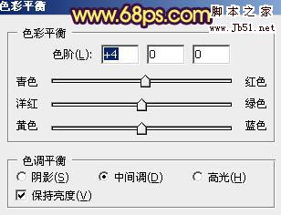 Photoshop将特写人物图片调制成柔美的紫黄色