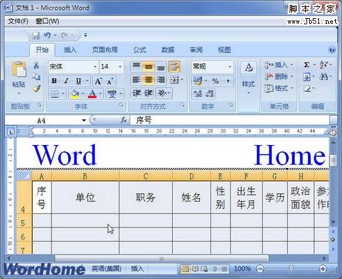 嵌入Word2007文档窗口的Excel表格数据