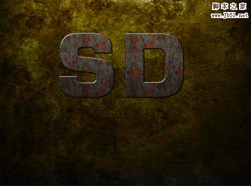 Photoshop制作生锈文字特效