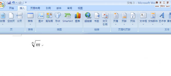 word2007公式编辑器添加根式方法