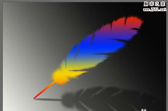 PS怎么画出彩色的羽毛?
