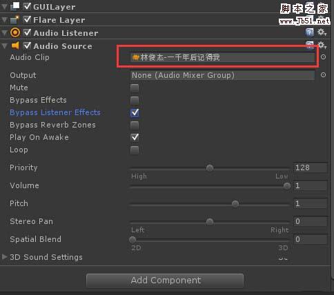 Unity3D 5.x怎么添加背景音乐?