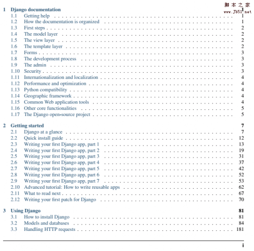 django 1.11 官方说明文档 pdf
