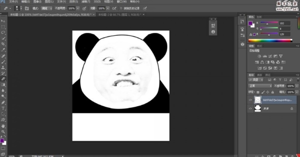 PS简单粗暴的制作熊猫脸表情包教程