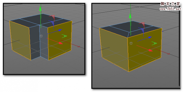 C4D立方体的两个面该怎么拼接?