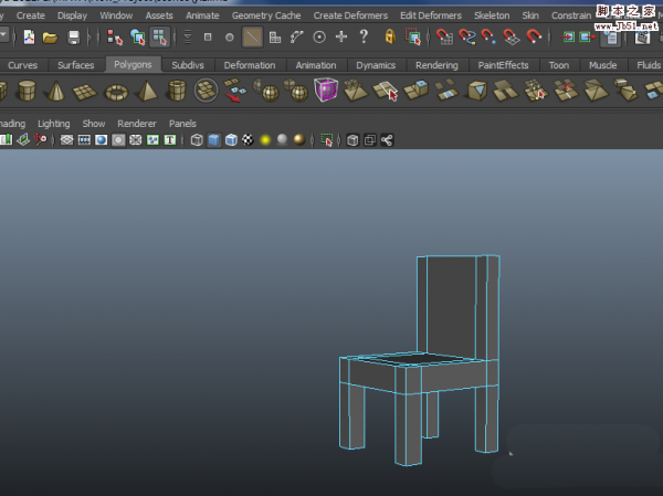 maya怎么制作一个四条腿的椅子模型?