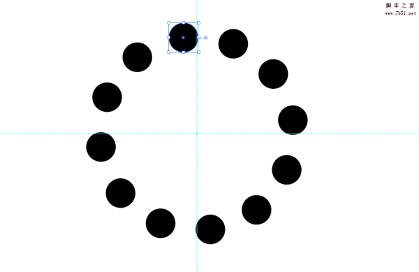 AI怎么将圆点等距离环形阵列?