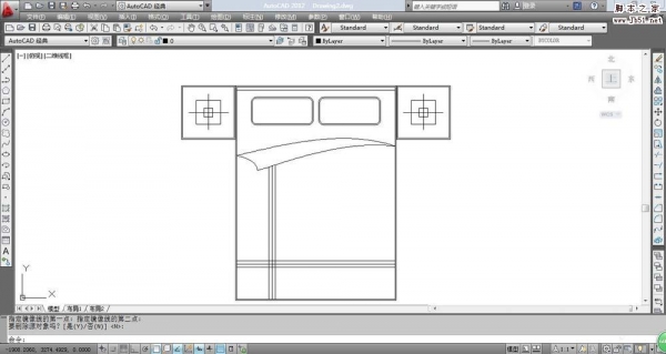 CAD怎么绘制双人床平面图?