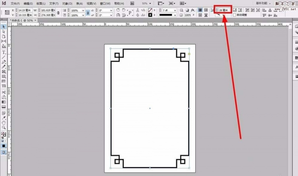 INdesign矩形怎么制作成角花画框效果?
