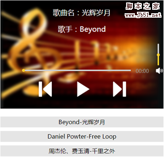 HTML5网页音乐播放器的示例代码