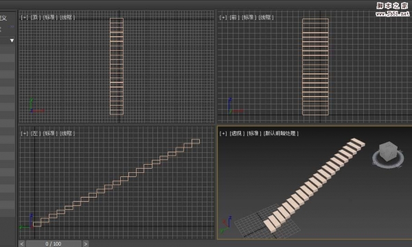 3dmax怎么建模多阶台阶? 3dmax台阶模型的绘制方法