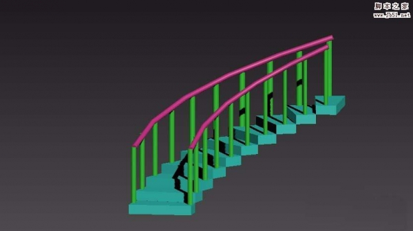 3dmax怎么做曲线楼梯? 3dmax弯曲命令制作旋转楼梯的教程