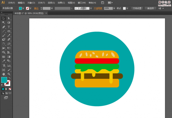 ai怎么设计汉堡logo的标志?