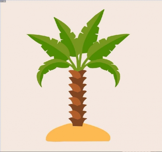 ps怎么画棕榈树? ps绘制卡通效果的棕榈树的教程