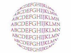 ai怎么设计3D球体效果的英文字母?